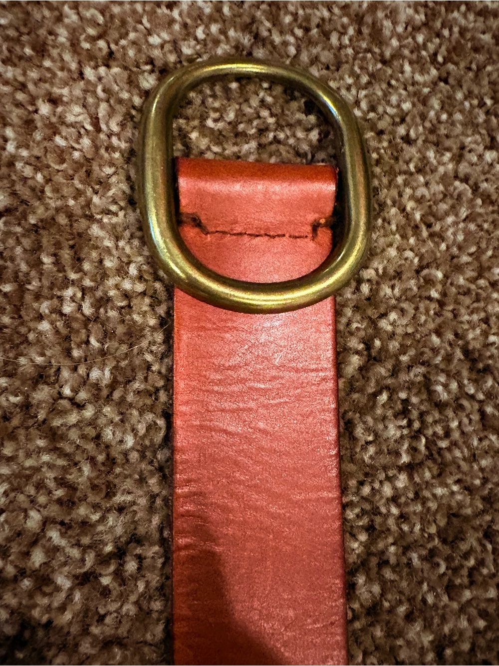GAP Women’s Caramel Leather Belt with Brass Ring Buckle